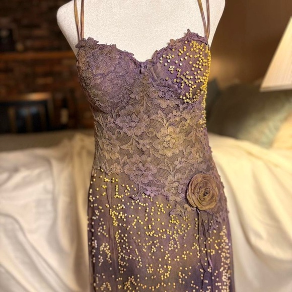 Rare Bespoke Vintage Beaded Lace Fairy Gown - S - Picture 5 of 8